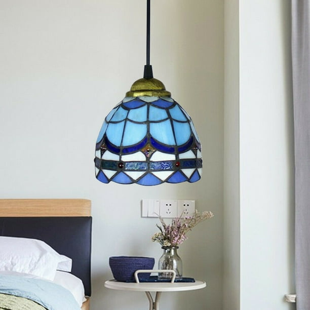 Tfcfl Stained Glass Bowl Pendant Dining Room Ceiling Lamp Modern Hanging Light Fixture Com Tfcfl Stained Glass Bowl Pendant Dining, Stained Glass Light Fixtures Modern Hanging