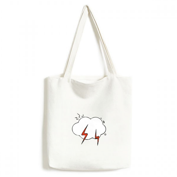Weather Cloud Illustration Pattern Tote Canvas Bag Shopping Satchel Casual Handbag