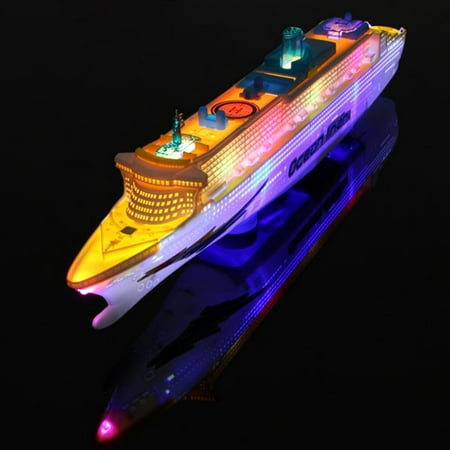- Ocean Liner Cruise Ship Boat Electric Toy Gift Flash LED Light Sound Kid Child Children Flashing Light & Sound US