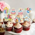 thumbnail image 3 of Cyodoos 24 toppers coloridos para cupcakes de cumpleaños, 3 of 6