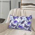 thumbnail image 4 of Plush Throw Pillow Covers, Butterflies Pillow Cases with Invisible Zipper, Breathable Microfiber Pillow Cases Standard Size for Sleeping Bedroom Sofa Living Room 14x20, 4 of 5