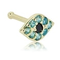 thumbnail image 5 of AVORA 14K Yellow Gold Simulated Diamond CZ Evil Eye Nose Ring Body Jewelry (22 Gauge), 5 of 5
