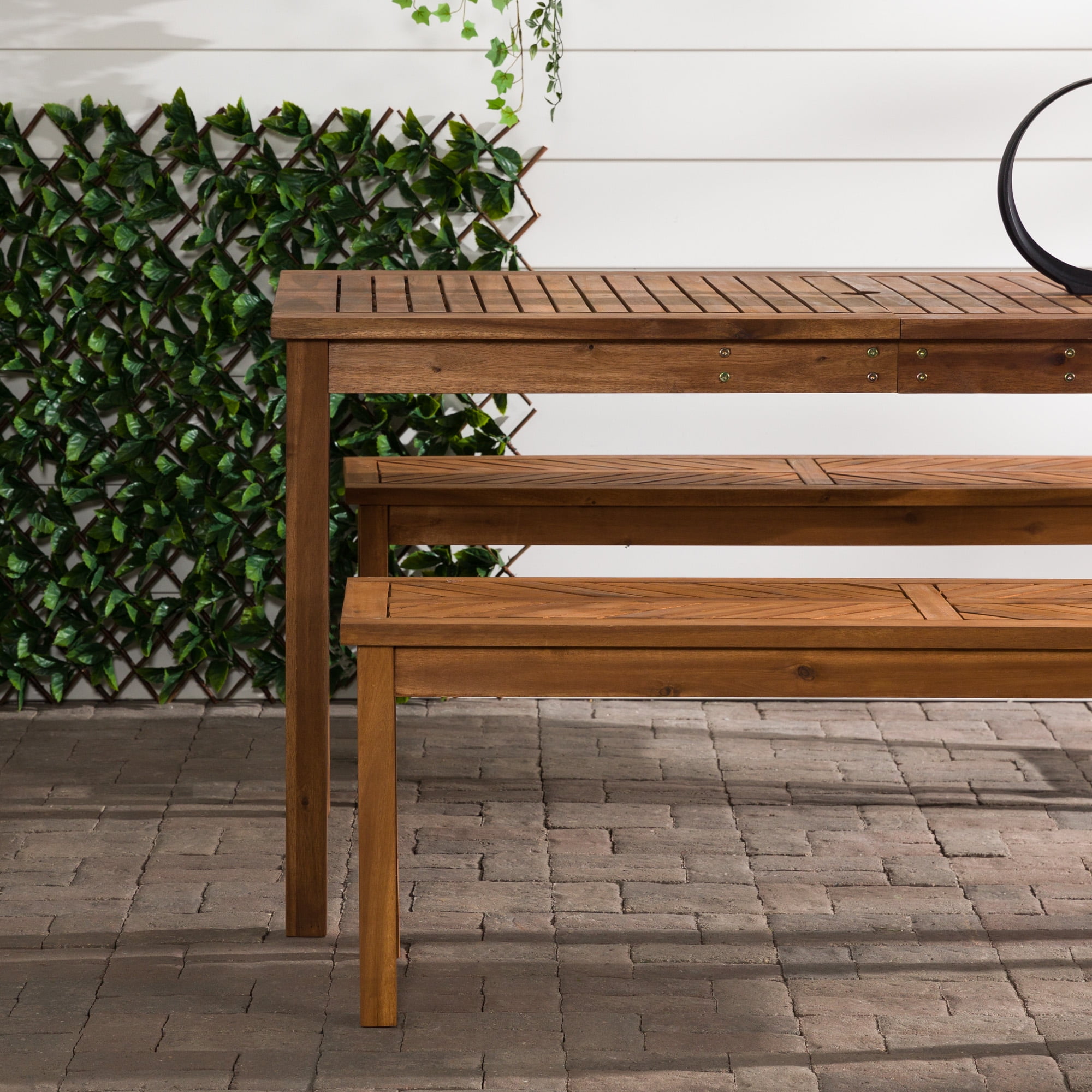 Manor Park Wooden Picnic Table with Umbrella Hole, Multiple Colors and Styles