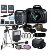 Canon EOS 2000D (Rebel T7) DSLR Camera w/Canon EF-S 18-55mm F/3.5-5.6 Zoom Lens + Case + SanDisk 128gb Ultra Memory Card with One Stop Shop Cloth