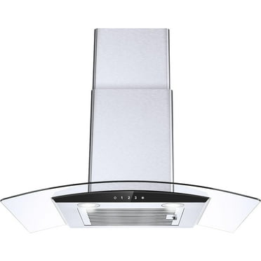 Tieasy New 450CFM 30 inch Wall Mount Range Hood Stainless 3-Speed Exhaust Dishwasher Filter 120V
