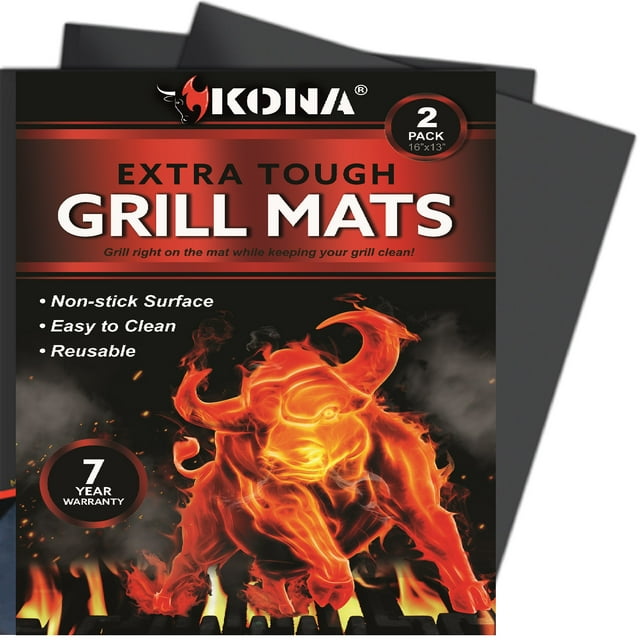Kona Grill Mats Non Stick BBQ and Oven Set of 2, 16"x13"