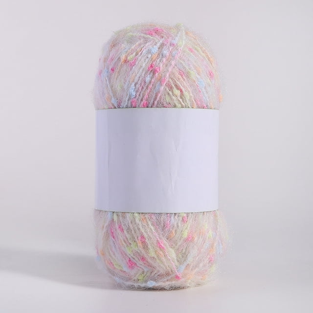 Xiao Hua Rollo de 50 g de hilos de mohair con puntos de colores, hilo suave para tejer a mano, ganchillo, para bufandas, chales y manualidades.