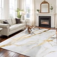 thumbnail image 4 of Gray Gold Marble 8x10 Area Rug for Living Room Sectional Sofa, Modern Abstract Washable Non Slip Large Rectangle Area Rug, 4 of 9