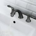 thumbnail image 2 of Bathroom Sink Faucet, Faucet for Bathroom Sink, Widespread Brushed Nickel Bathroom Faucet 3 Hole with Stainless Steel Pop Up Drain and cUPCFree Hose - (Brushed Nickel), 2 of 9