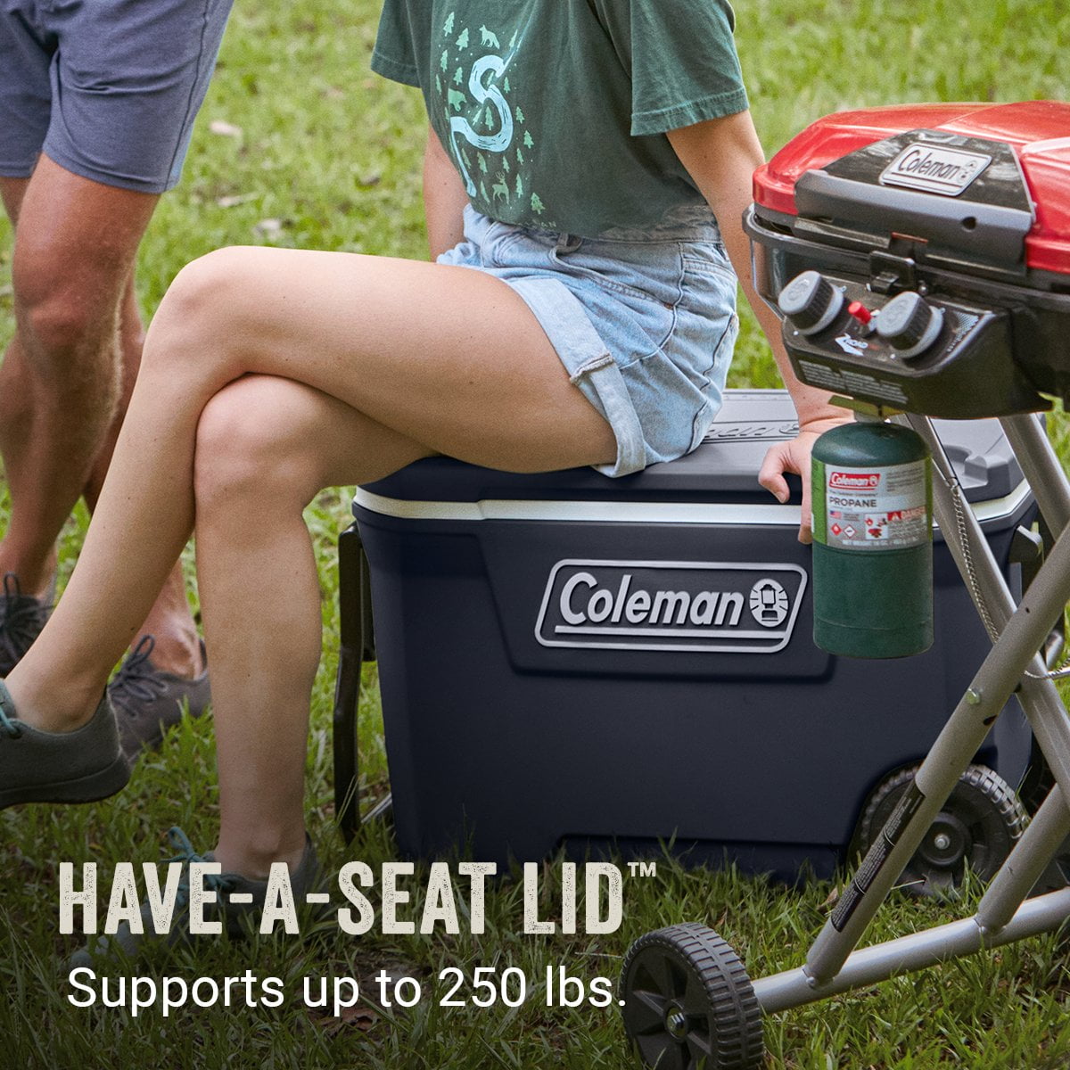 Coleman 316 Series 62QT Lakeside Blue Hard Chest Wheeled Cooler for  Backyard, Camping, Beach or Tailgate