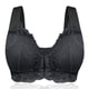 thumbnail image 2 of Gibobby Ropa Interior Sexy Sujetador de cierre frontal de encaje transpirable extra elástico ajustable para mujer Íntimos deportivos (Negro, 90C), 2 of 2