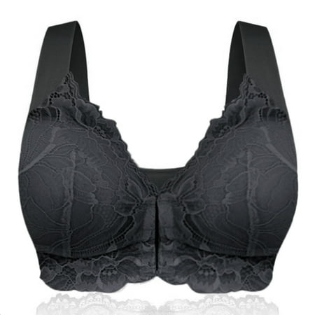 

Mishuowoti Women s Adjustable Sports Front Closure Extra-Elastic Breathable Lace Trim Bra