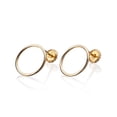 thumbnail image 4 of Aretes de oro 14k GIALLO Broquel Anillos de oro brillante, 4 of 5