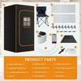 thumbnail image 6 of MOPHOTO Upgraded 2 Person Portable Sauna Box,Extra Large Steam Sauna,Portable Sauna Tent with 2 Steamers,2 Folding Chair,Remote Control,9 Levels Heating, 6 of 9