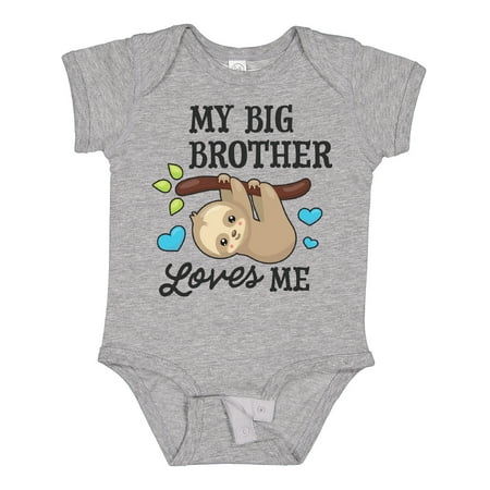 

Inktastic My Big Brother Loves Me with Sloth and Hearts Gift Baby Boy or Baby Girl Bodysuit