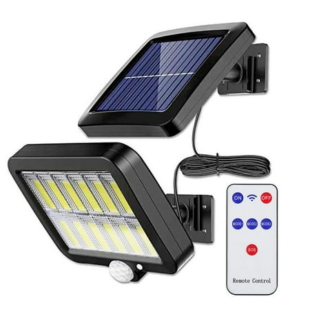 

Xewsqmlo 4pcs Solar Street Lights Yard Porch PIR Remote Control Wall Lamp (120COB 3 Mode)