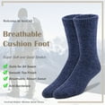 thumbnail image 3 of 6 Pairs Men Wool Merino Winter Thermal Boot Thick Insulated Heated Socks For Heavy Duty Cold Weather Outdoor Activities Size 10-13, 3 of 7