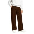 thumbnail image 2 of RUTAYY Girls Wide Leg Cargo Pants Elastic Waist Drawstring Side Pockets Trousers Trendy Relaxed Outdoor Wear Brown, 2 of 6