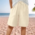thumbnail image 2 of SRZYMJ Bermuda Shorts for Men Knee Length Elastic Waist Drawstring Loose Wide Leg Shorts Summer Casual Beach Clothes, 2 of 7