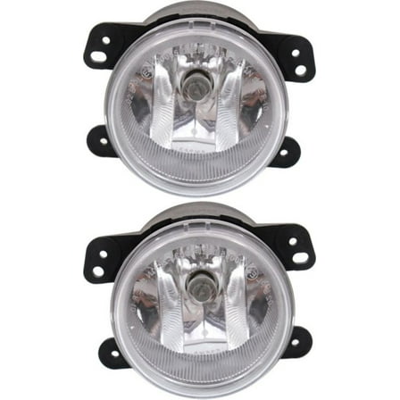 Garage-Pro Front Fog Light Set of 2 Compatible With 2010-2020 Dodge Journey, Fits 2010-2022 Jeep Wrangler OE comparable Halogen With bulbs Driver and Passenger Side CAPA