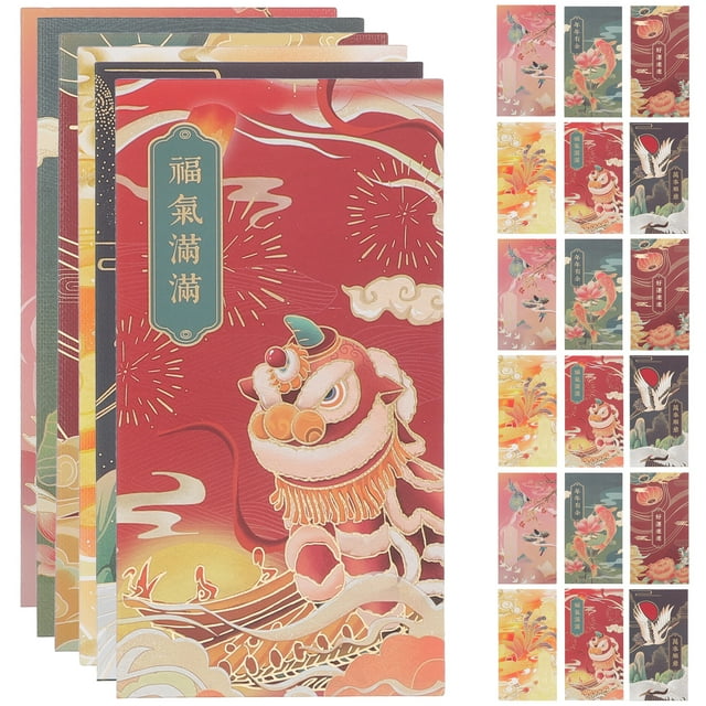 SHISUYAN 24Pcs New Year Red Envelopes Decorative Printing Red Envelopes Exquisite Chinese Style Red Envelopes