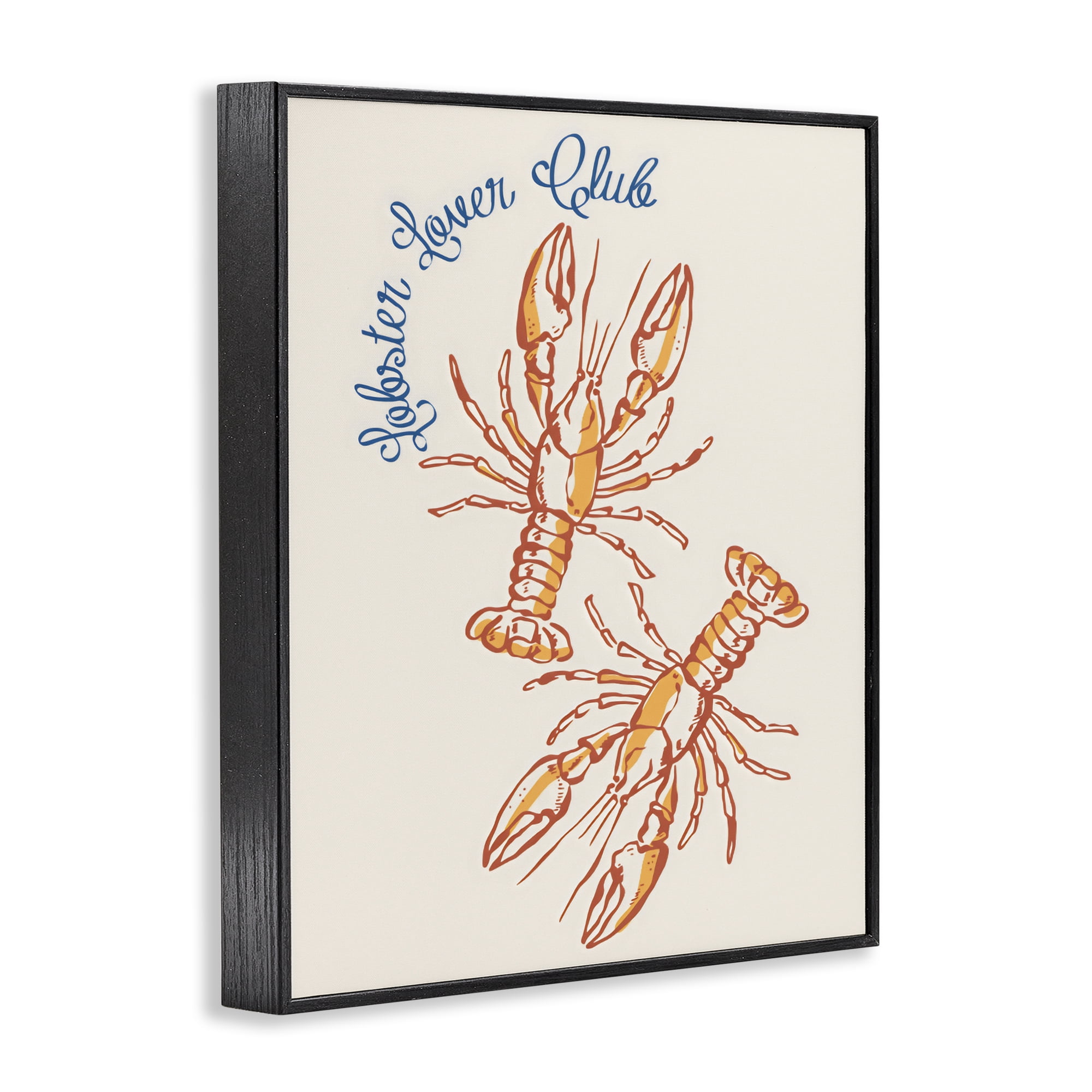 Stupell Industries Lobster Lover Club Black Framed Giclee Art, design by The Prints Vibe