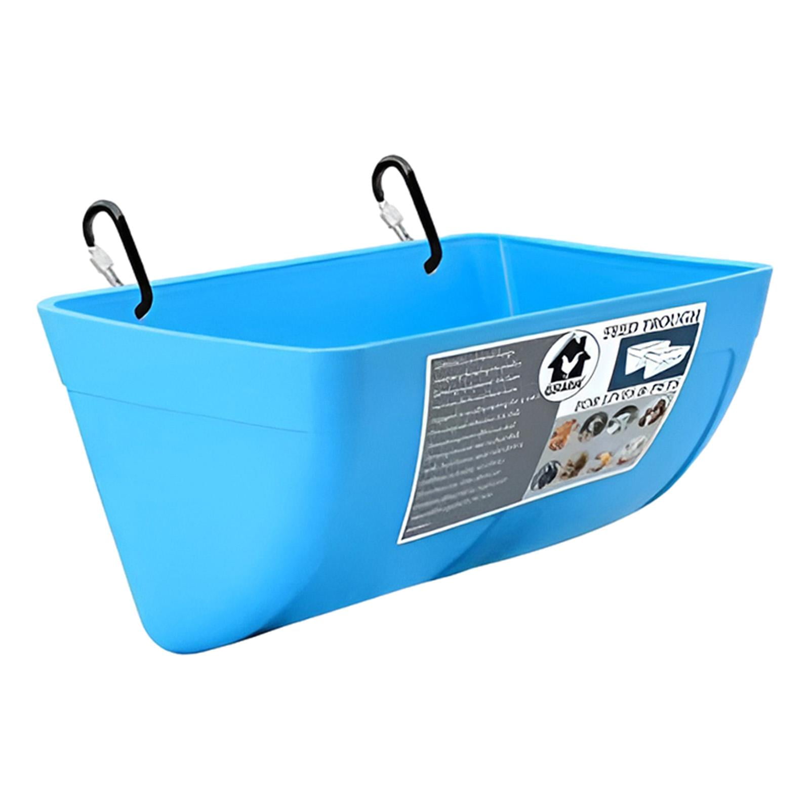 perfeclan Waterer, Bucket, Feeding Trough, Feeding Bowl, Automatic Feeder, Hanging Fence, Feeding Trough for Cats, Piglets, Hamsters, Small Animals Outdoor Black