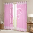 thumbnail image 2 of Manfei Letter F Monogrammed Curtains and Drapes,Pink Sparking Print Black Out Curtains,Cute Bow Bowtie Curtains Pack of 2 (52x63 Each) For Child,Microfiber Room Decorative, 2 of 6