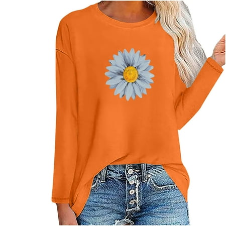 

Christmas Deals Women s Crewneck Long Sleeve Casual Loose Pullover Sweatshirt Tops Slimming Fit Solid Color Sports Shirts on Clearance