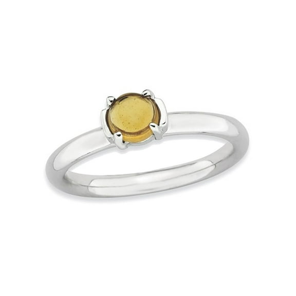 Gem & Harmony 2/5 Carat (Ctw) Citrine Solitaire Ring in Sterling Silver for Women