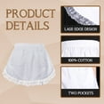 thumbnail image 3 of Aspire Waist Apron with Pockets, Women's Kitchen White Half Apron, Lace Cotton Costume Maid Apron for Cooking - S, 3 of 7