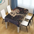thumbnail image 3 of Yayeee Tablecloths for Rectangular Tables 54 x 54 inch Party Table Cover, Skeleton with Flowers Pattern, 3 of 6