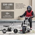 thumbnail image 6 of Max Package 99cc Gas 4-Stroke Mini Bike for Teens 13+, Pull Start, Rear Disc Brake, All-Terrain Tires, Up to 28 MPH, 220 lb Capacity, Includes Gloves & Headlight & Taillight, 6 of 6