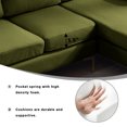 thumbnail image 2 of LiangFu U-Shaped 4-SeaterCouch ,SofaConvertible Sectional Sofa ,Modern Flannel Fabric , Suitable for Small Living Rooms, Green, 2 of 7