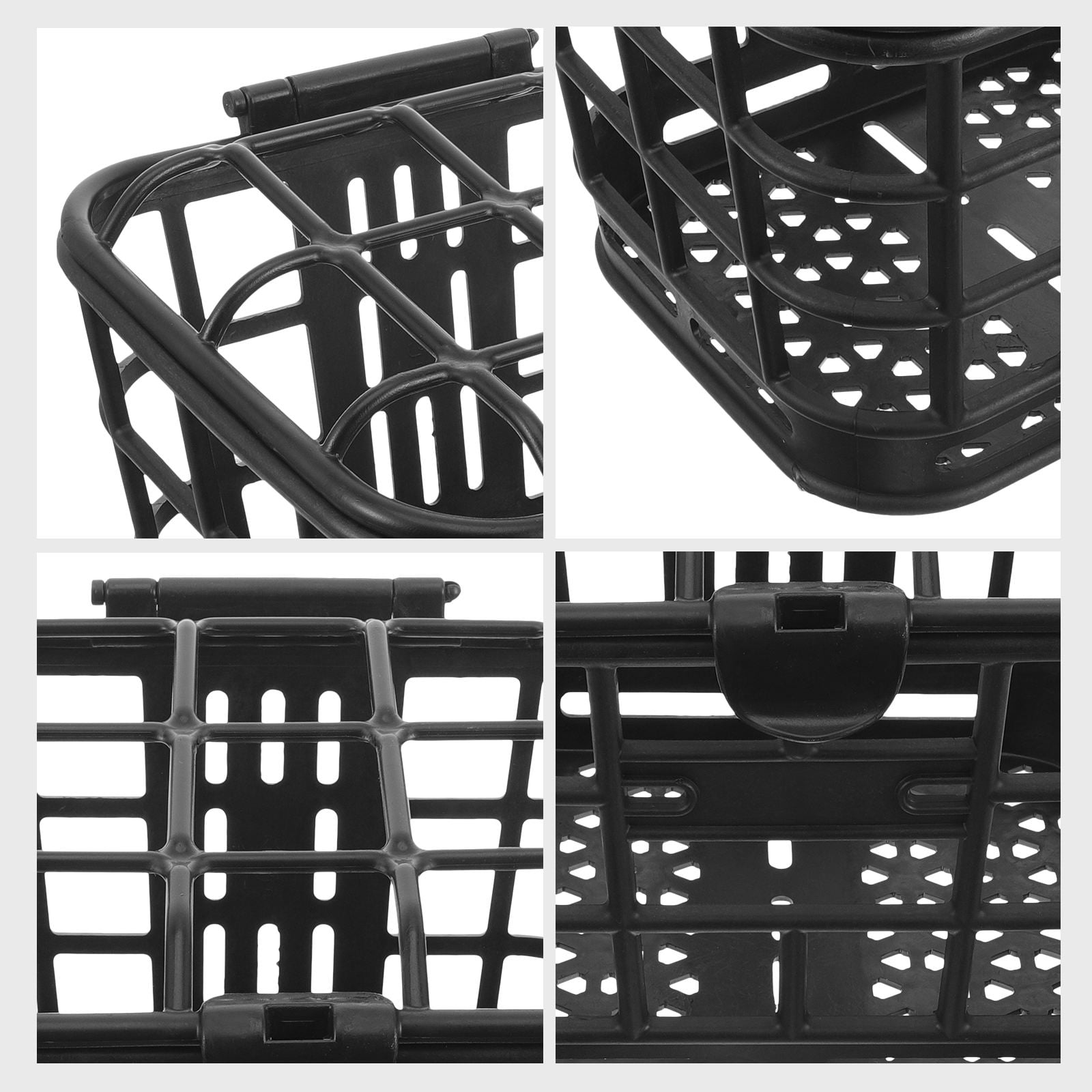 Luxshiny Professional Front Bike Basket, Black Plastic Accessory for , 1 Piece