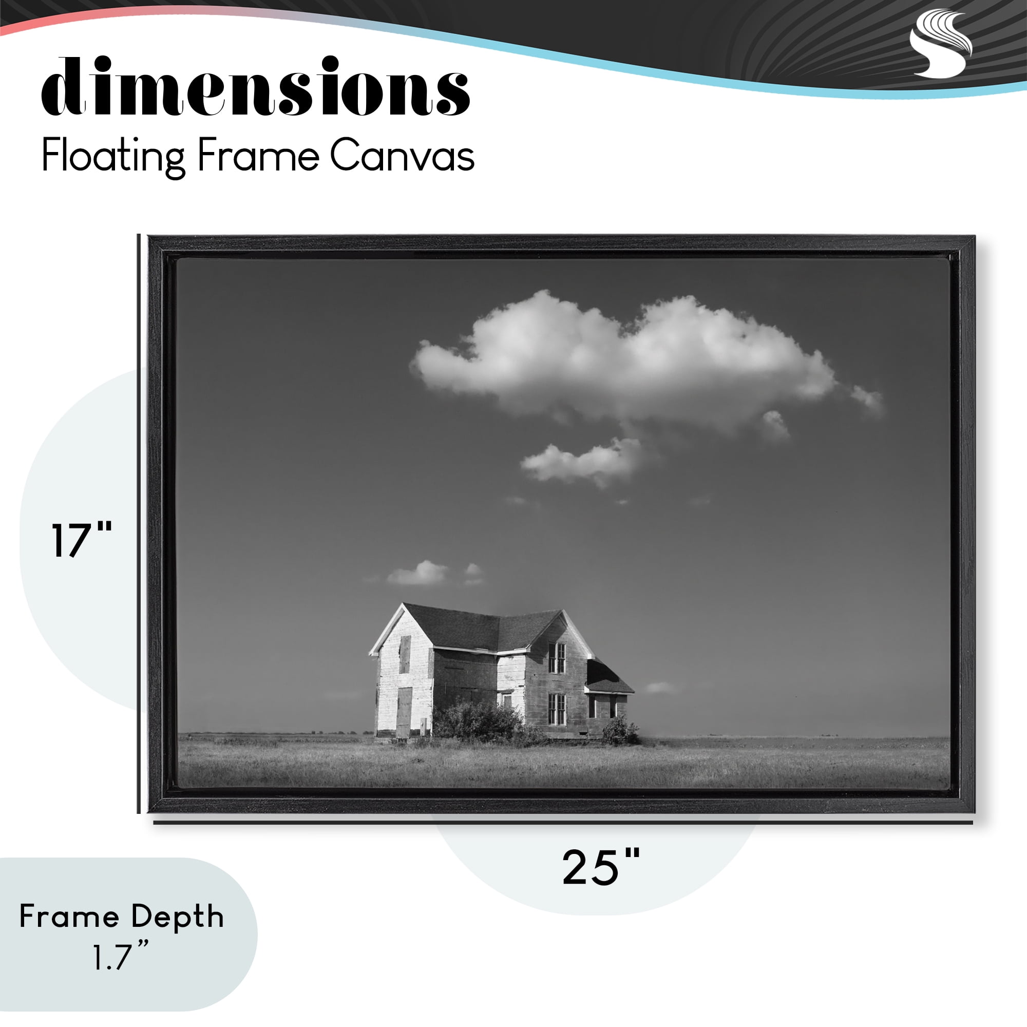Stupell Industries Solitary Erstwhile Cottage Black Framed Floater Canvas Wall Art, design by Steve Toole