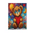 thumbnail image 6 of Birthday Party Garden Flags Outdoor Patio Decoration Flags 28x40in Brown Bear and Red Heart, 6 of 6