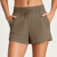 thumbnail image 3 of Drawstring Athletic Shorts for Women Soft Stretchy Workout Short Elastic High Waist Short Pants with Pocket Comfy Yoga Running Short Bottoms Gym Jogging Beach Shopping Home Lounging, 3 of 8