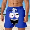 thumbnail image 2 of ibiyuan Mens Swim Trunks 3d Cartoon Smile Face Lightweight Swimming Board Shorts Elastic Waist Mens Bathing Suits Built-In Swim Underwear, 2 of 5