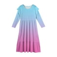 thumbnail image 5 of Lumtrix Girls Long Sleeve Stretchy Dress A line Twirly Skater School Party Dress Tie Dye Print Trendy Flowy Fall Dresses Sky Blue 130, 5 of 5