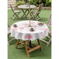 thumbnail image 3 of Outdoor Tablecloth with Umbrella Hole and Zipper, Pink Mushroom Round Table Cloth 60 Inch Waterproof Tablecloth, Vintage Botanical Autumn Farmhouse Picnic Table Cover for Patio Camping, 3 of 7