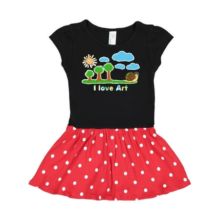 

Inktastic Painting Snail I Love Art Clouds Sun and Tree Gift Toddler Girl Dress