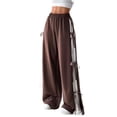 thumbnail image 2 of Women's Y2K Bow Knot Wide Leg Sweatpants Elastic High Waist Loose Casual Trousers Streetwear Baggy Pants Brown XL, 2 of 6