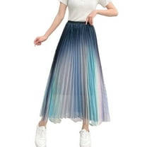 SWSMCLT Women's Bunched Skirt Calf Length A Line Tulle Skirt Empire Waist Elastic Cotton Billowy Casual Elegant Pink Small-Large