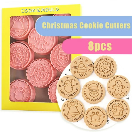 

Christmas Cookie Moulds Baking Molds Santa Claus Fondant Wreath Pastry Decorating Tool Cutter Baking Molds