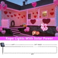 thumbnail image 4 of Luces solares en forma de cuerda QITONG de 2 x 10 m, 100 LED, color rosa, impermeables, 4 of 7