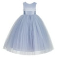 thumbnail image 2 of Ekidsbridal V-Back Satin Tulle Flower Girl Dress for Wedding Guest Junior Bridesmaid Pageant Gown 219T 2, 2 of 3