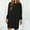 Black, variant on LUXUR Women Pullover Jumper Crew Neck Mini Dresses Long Sleeve Sweater Dress Loose Solid Color Brown S