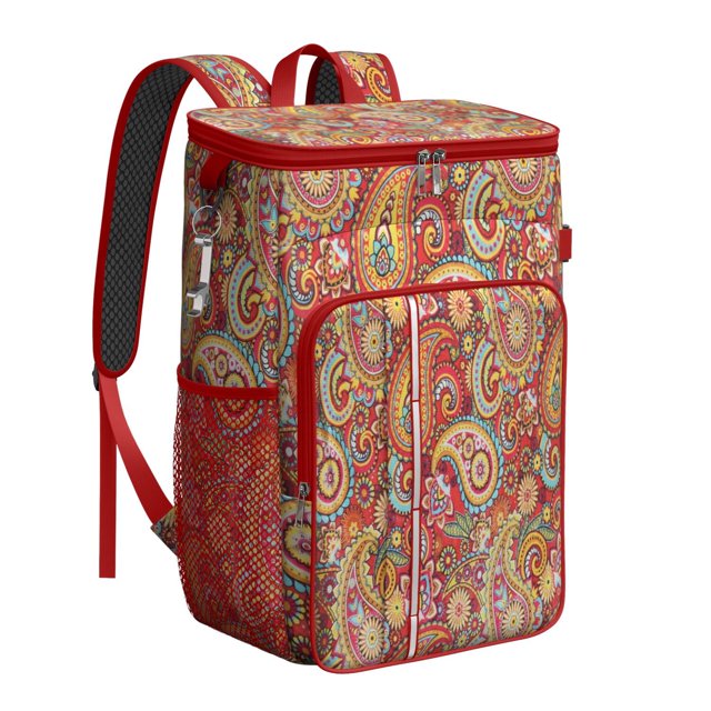 Tribal Rustic Cooler Backpack - 20L Insulated Leakproof Bag, Artistic Design for Beach