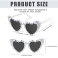 thumbnail image 2 of Gafas de sol Etercycle Bride en forma de corazón con diamantes de imitación blancos, 2 of 7